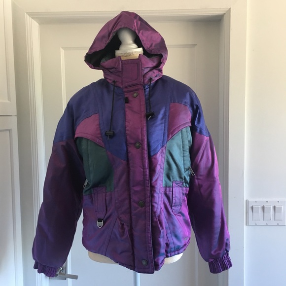 VTG SunIce Ski Jacket Retro iridescent purple blue - Picture 1 of 8